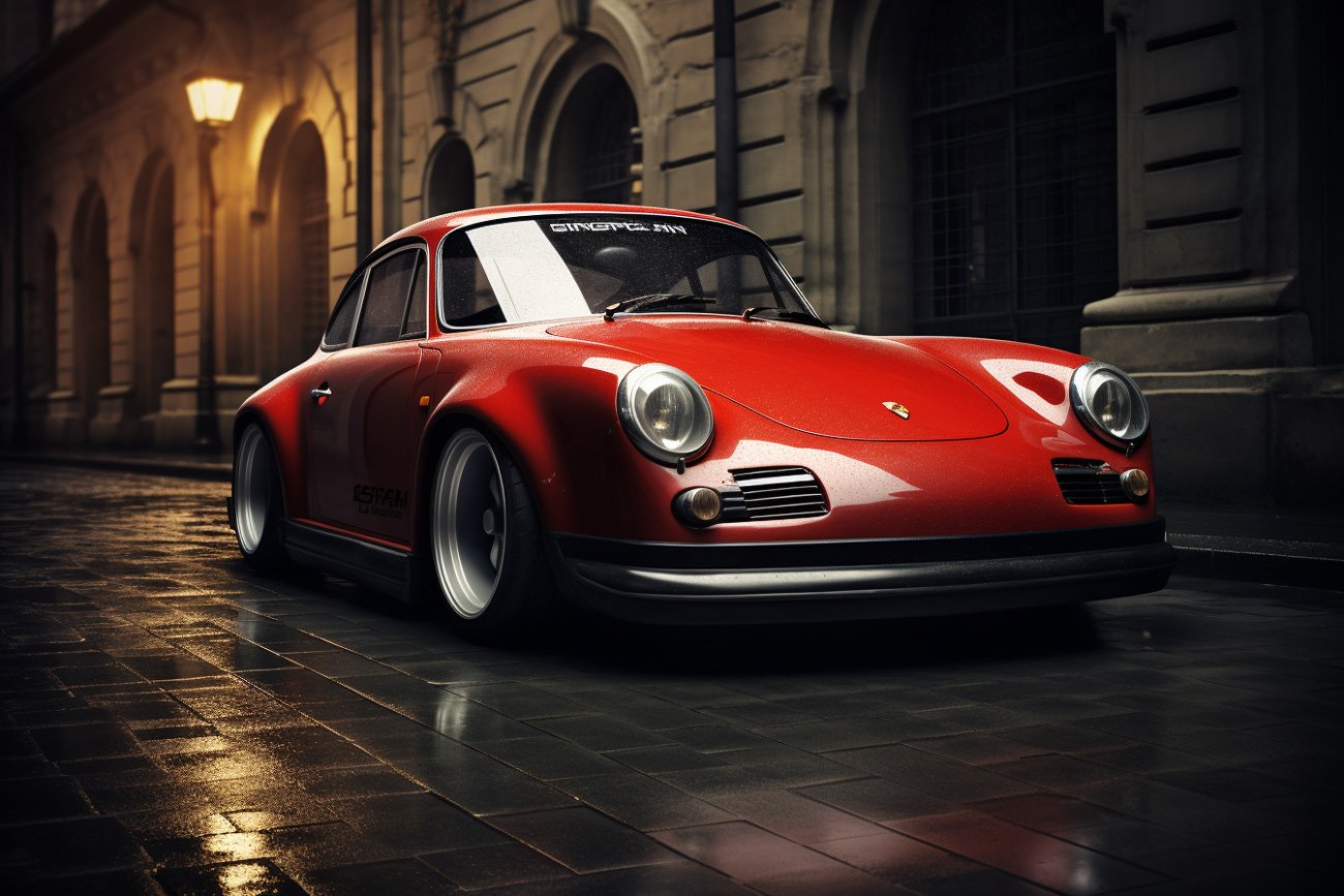 Porsche, voitire créée avec Midjourney