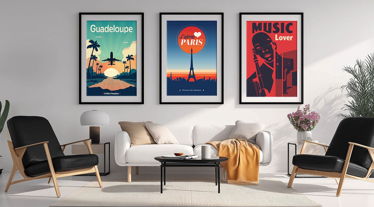Décoration d'intérieur avec des affiches